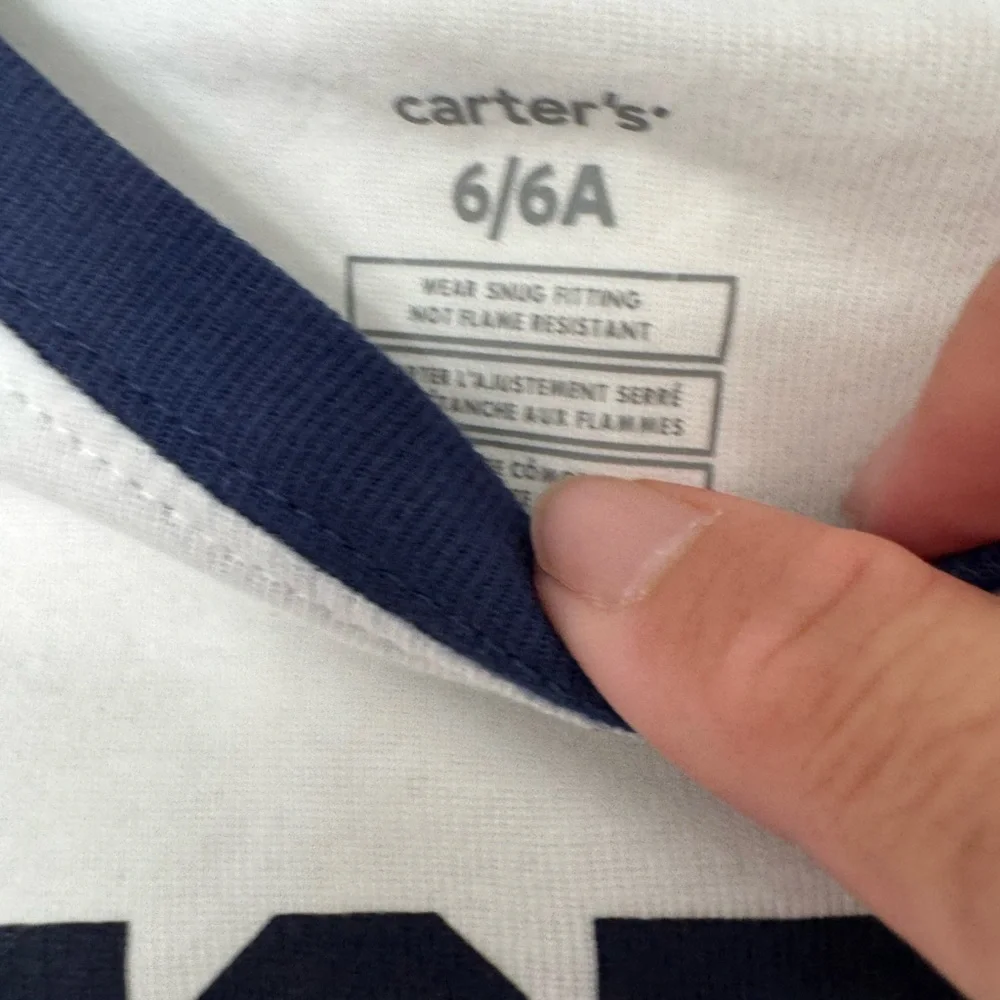 Carter's Snoring Touchdowns Pajama Set - White and Blue, Boys Size 6